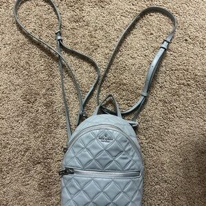 Kate Spade Gray Quilted Backpack with Adjustable Straps